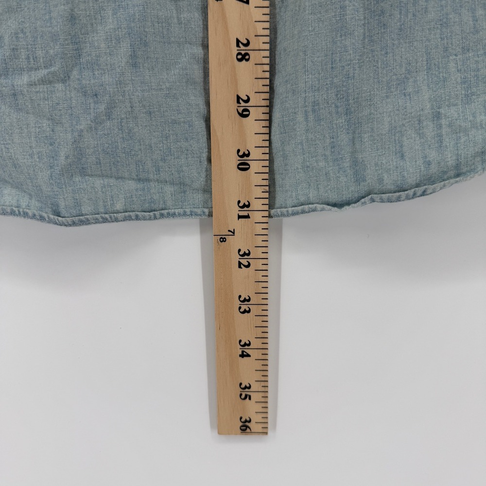 Ralph Lauren Button Down Mens Large Light Blue Chambray Denim Long Sleeve Shirt - Picture 6 of 10